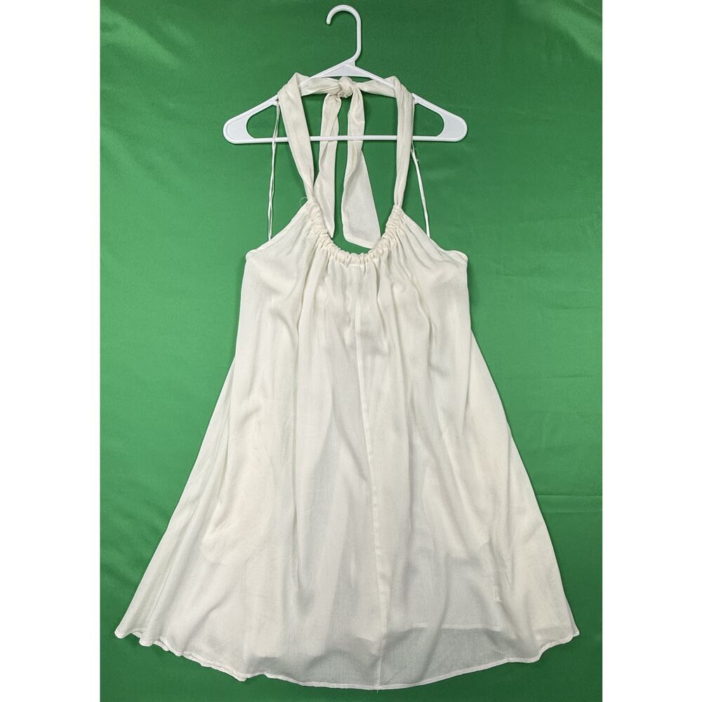 NWT Elan Women's White Halter Self-tie Neck Open Back S Dress Sz M pockets - Picture 2 of 11